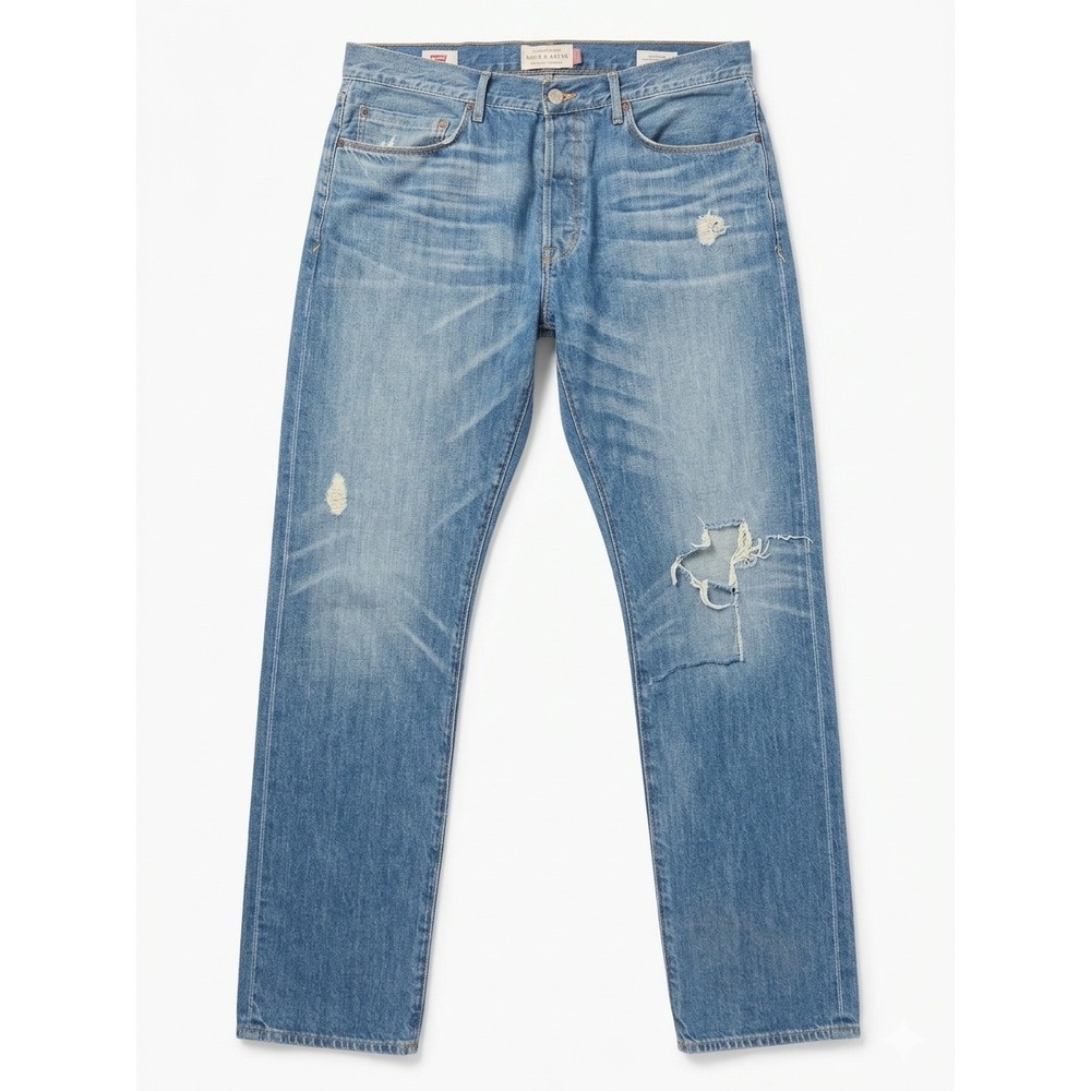 Lucky Brand 121 Heritage Slim White Oak Cone Denim Selvedge Jeans Mens 36x32 USA